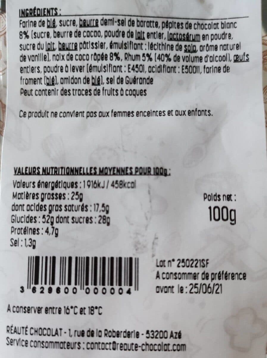 Open Food Facts Cookies Rhum Coco packshot