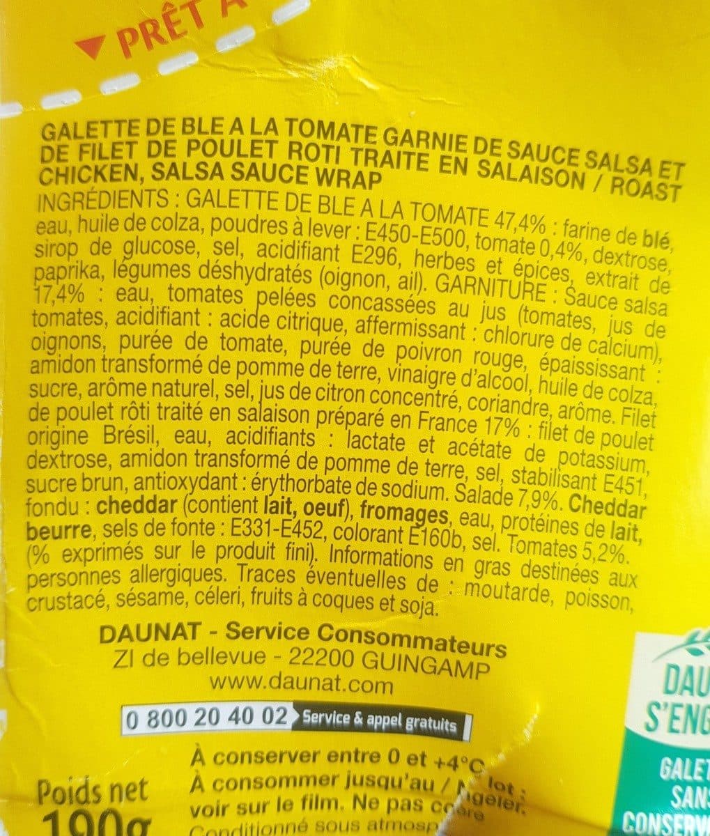 Open Food Facts Wrappy poulet rôti fajitas packshot