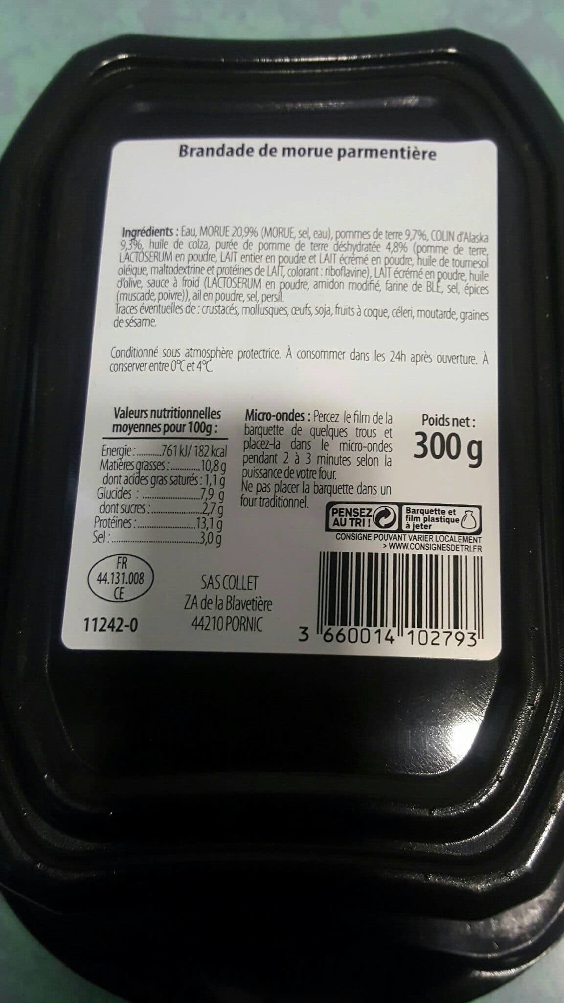 Open Food Facts Brandade de morue parmentiere packshot