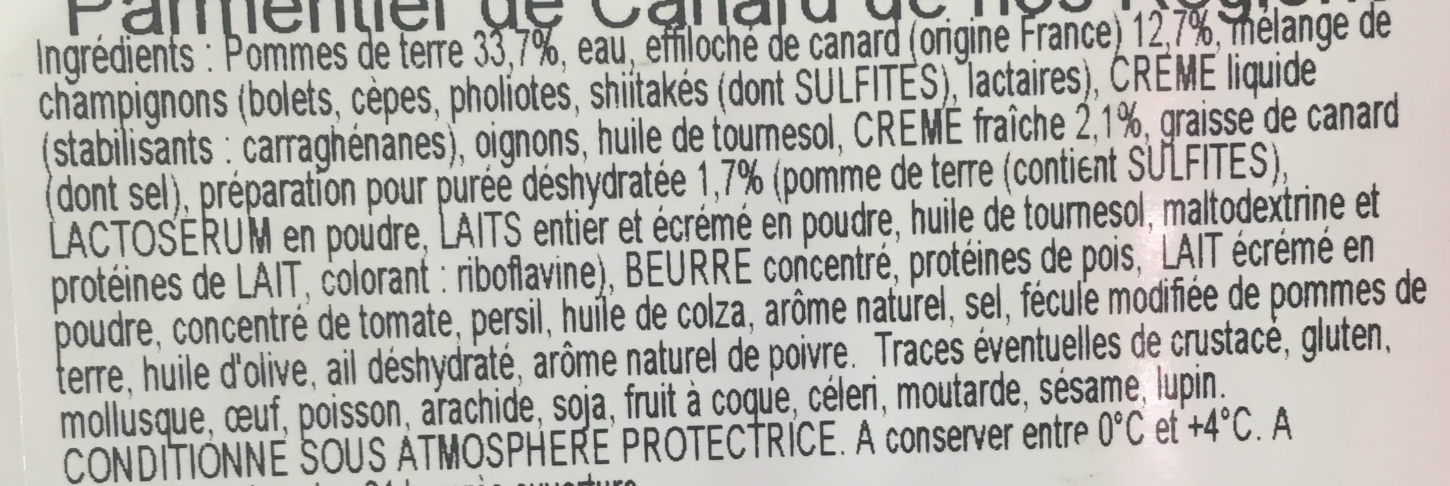 Escale Gourmande Parmentier canard packshot