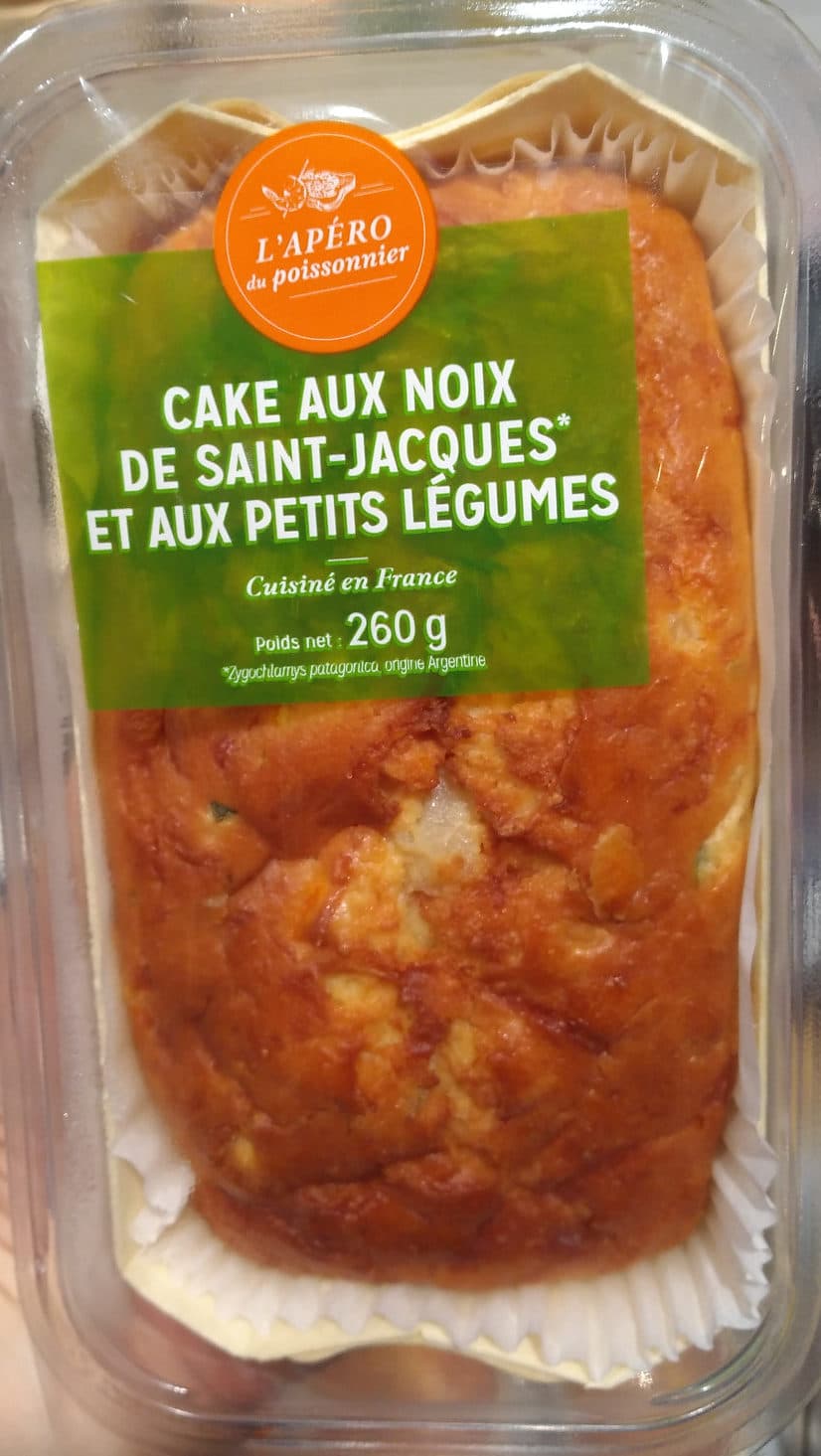 L'Apéro du Poissonnier Cake aux noix de saint-jacques et aux petits légumesde packshot