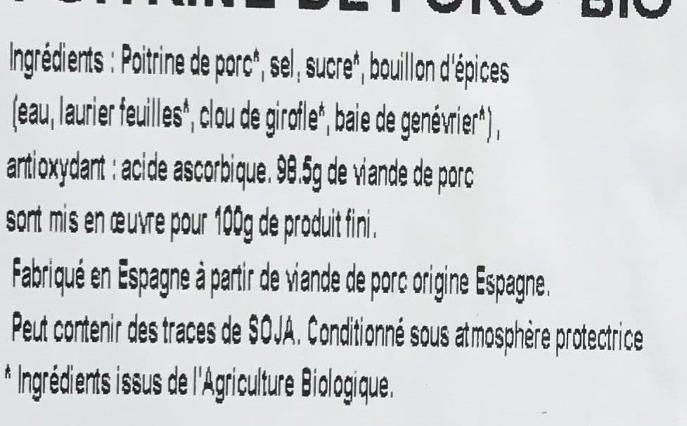 Organic Poitrine de porc bio packshot