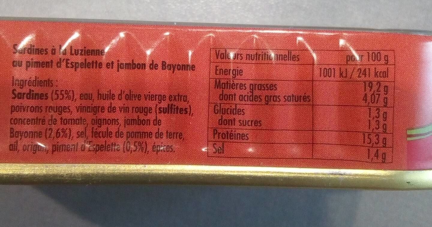 La belle-iloise Sardines à la luzienne au piment d'Espelette packshot