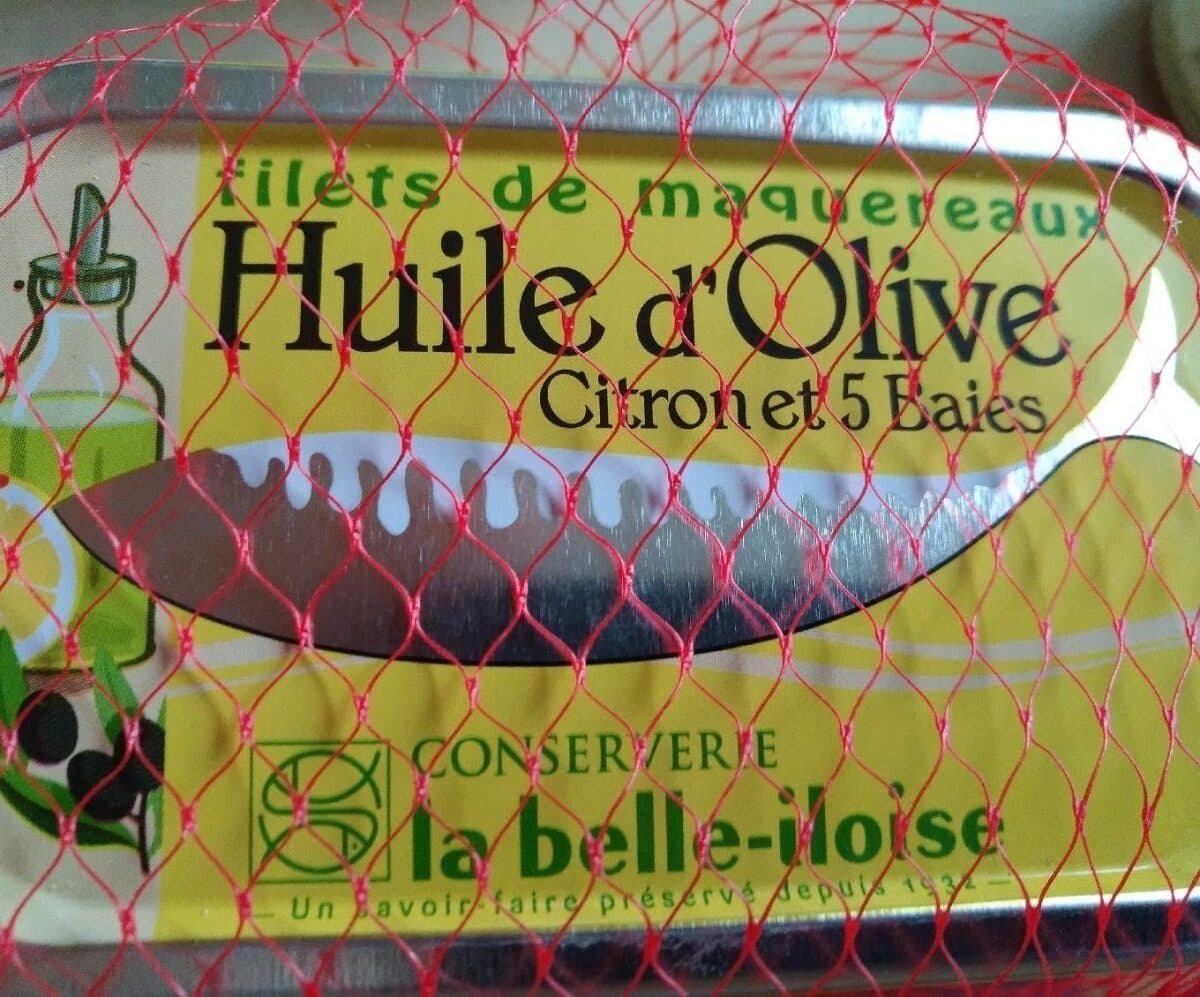La belle-iloise Filets de maquereaux à l'huile d'olive citron et 5 baies packshot