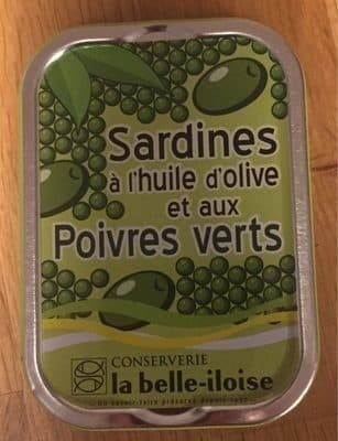 La Belle Iloise Sardines à l’huile d’olive et aux poivres verts packshot