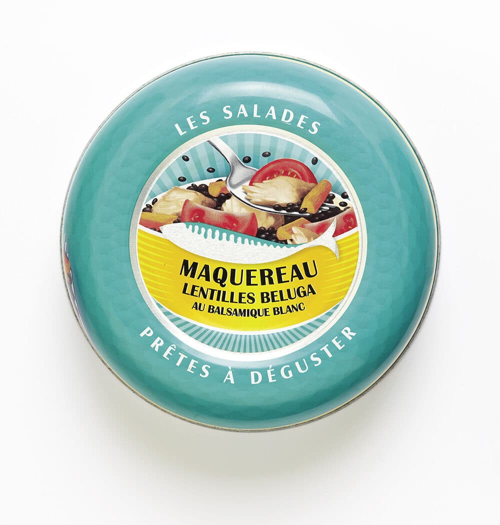 La belle-iloise Salade prête à déguster de maquereau, lentilles béluga au balsamique blanc packshot