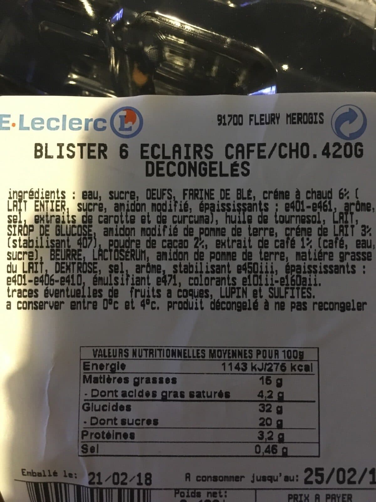 Leclerc Eclairs chocolat café packshot