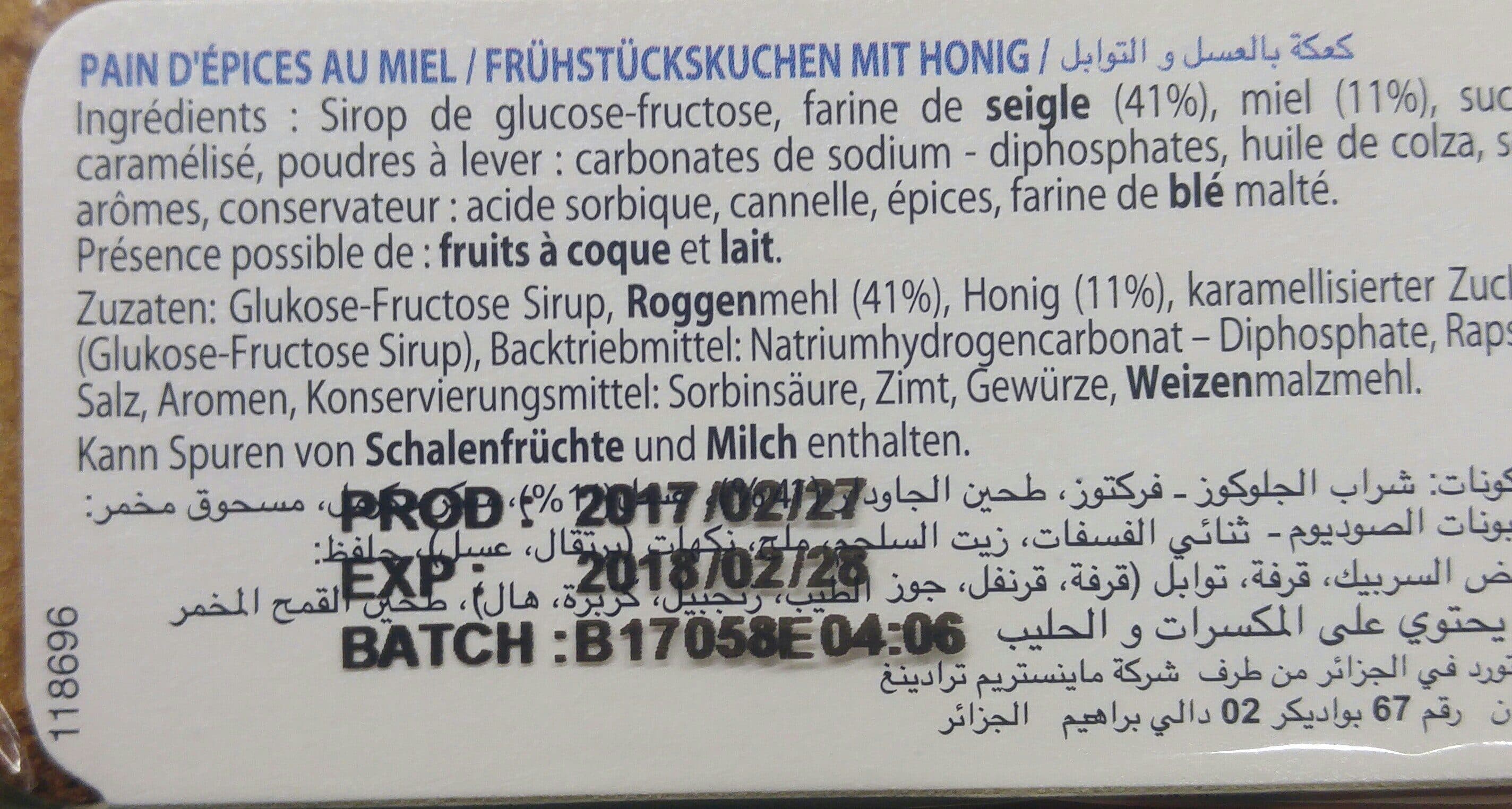 Jaquet Pain d'épices au miel packshot