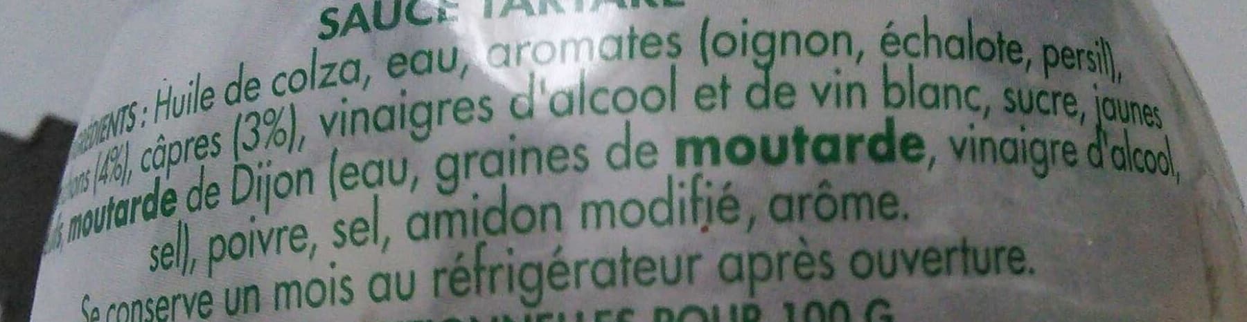 Bénédicta Tartare Sauce aux cornichons et aux câpres packshot