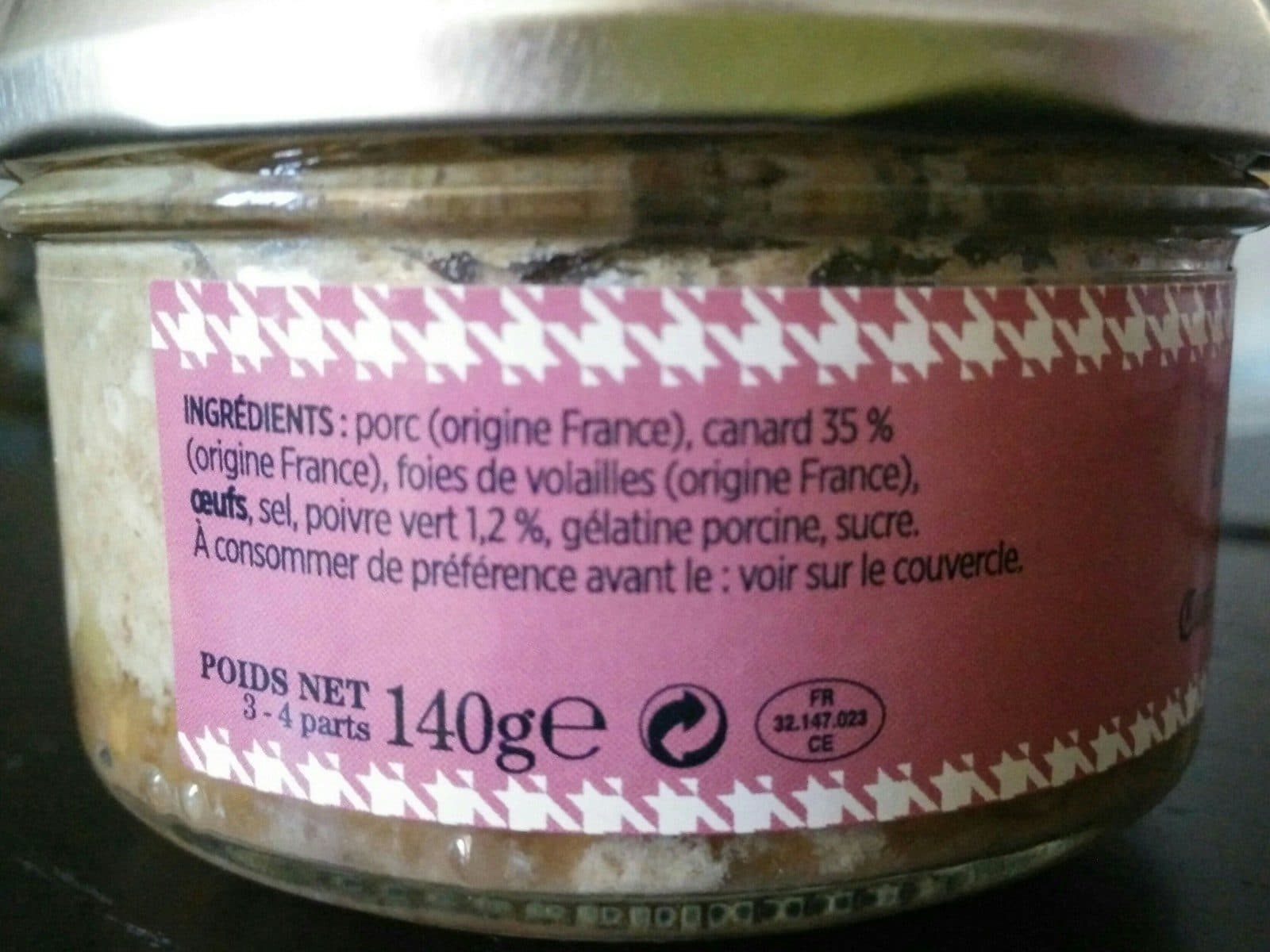 Comtesse du Barry Terrine de Canard au poivre vert packshot