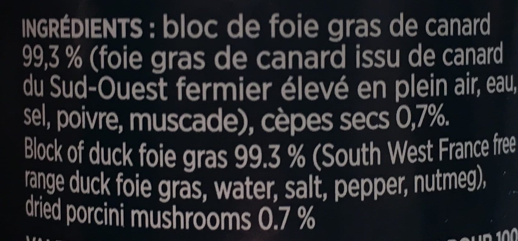 Comtesse du Barry Harmonie de bloc de foie gras de cansrd du Sud-Ouest aux cèpes packshot