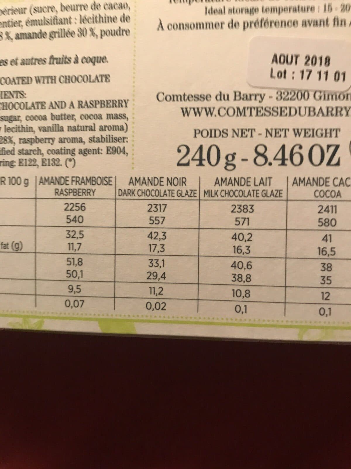 Comtesse du barry Assortiments d’amandes packshot