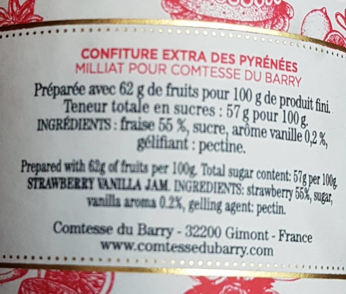 Comtesse du Barry Confiture de fraise à la vanille packshot