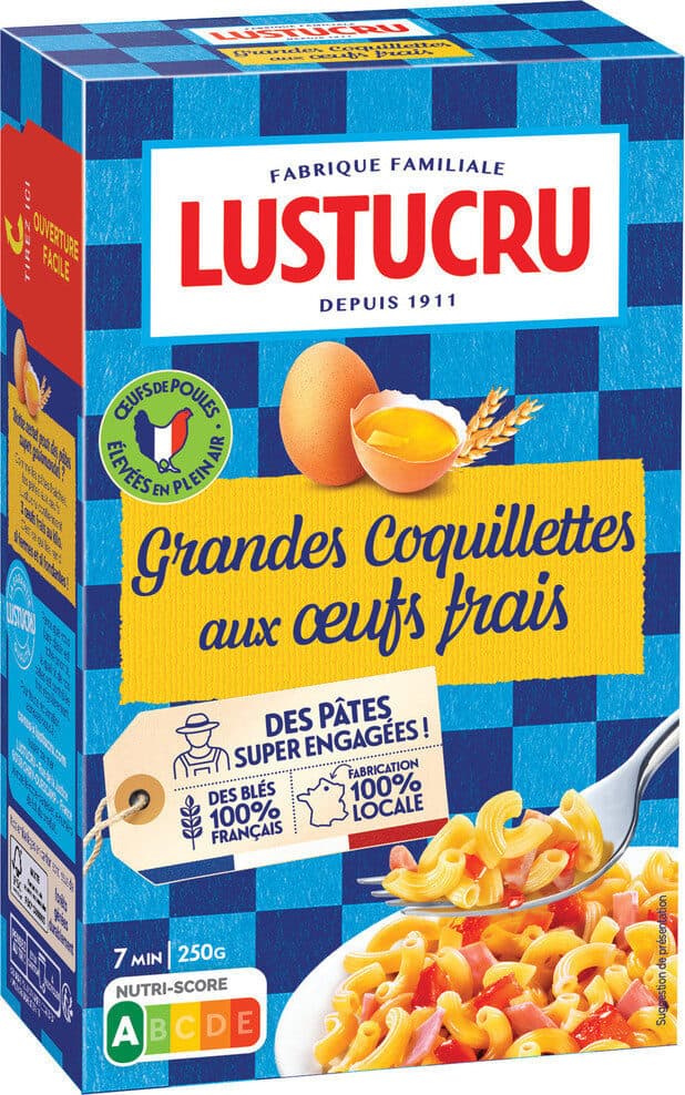 Lustucru grandes coquillettes packshot