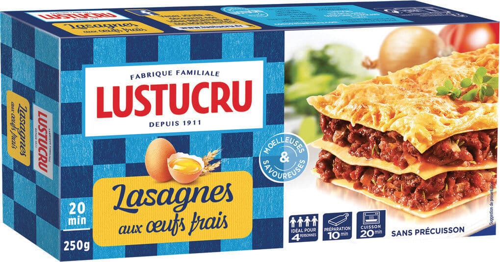 Lustucru lasagnes packshot