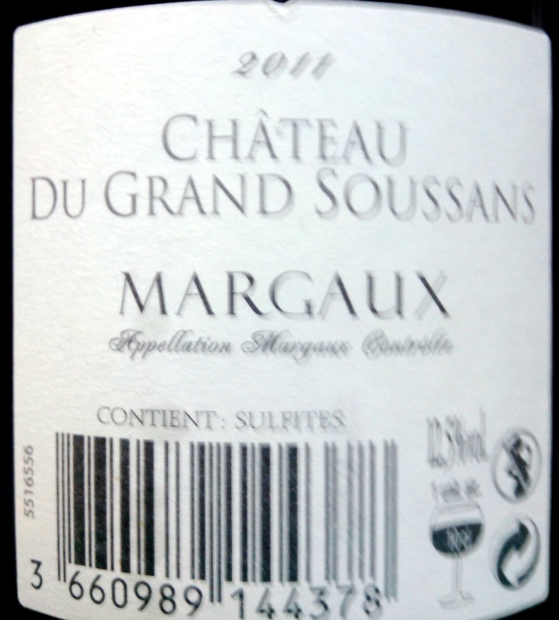 Château du Grand Soussans Château du GRAND SOUSSANS - Margaux 2011 packshot