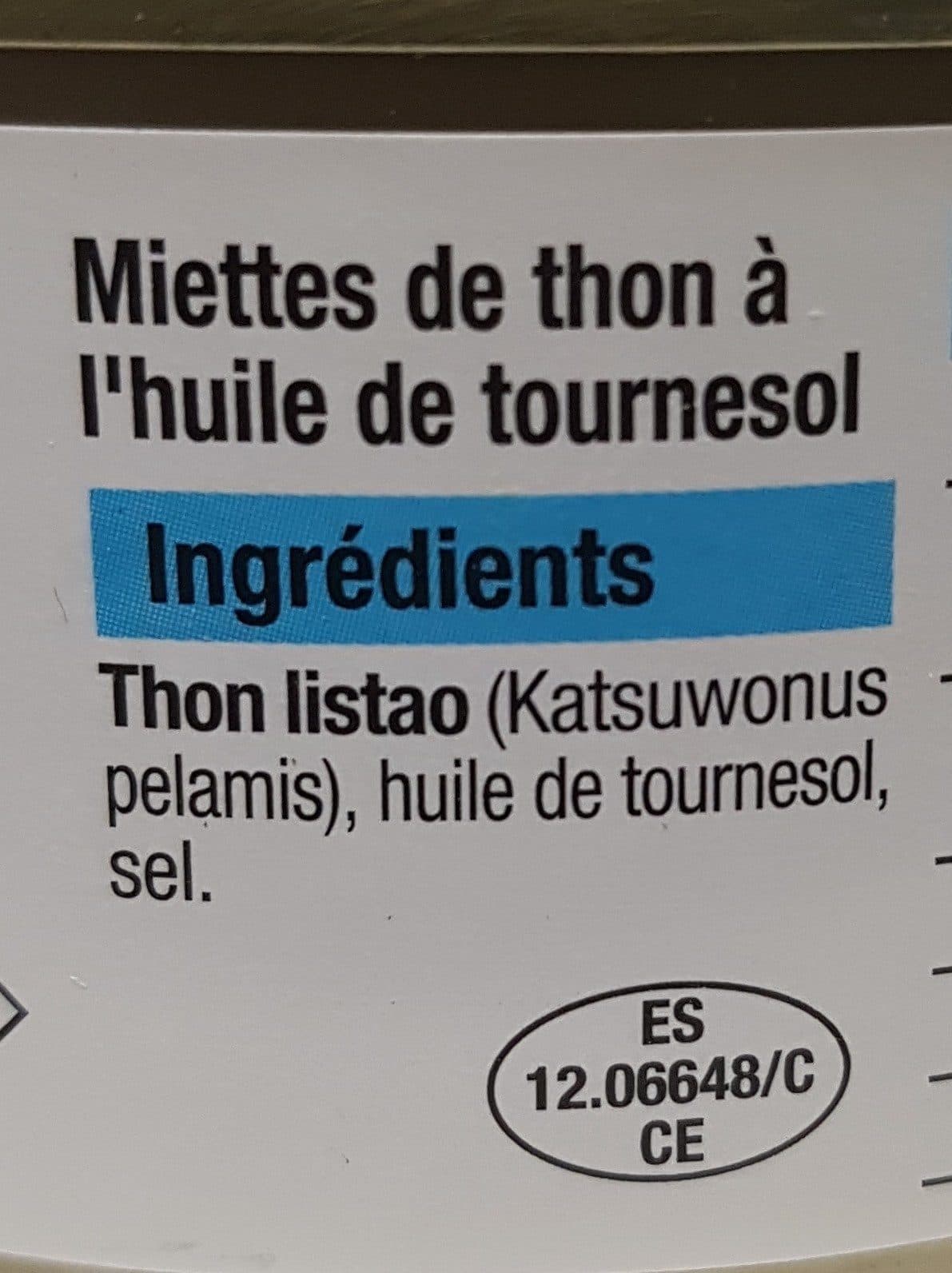 Importaco s a Miettes De Thon à L'huile Végétale Bien Vu, packshot