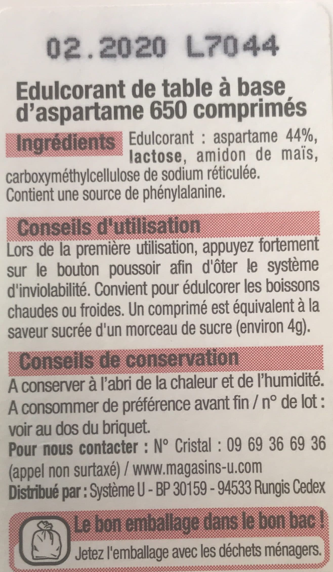 Bien Vu! Edulcorant de table, à base d'aspartame packshot