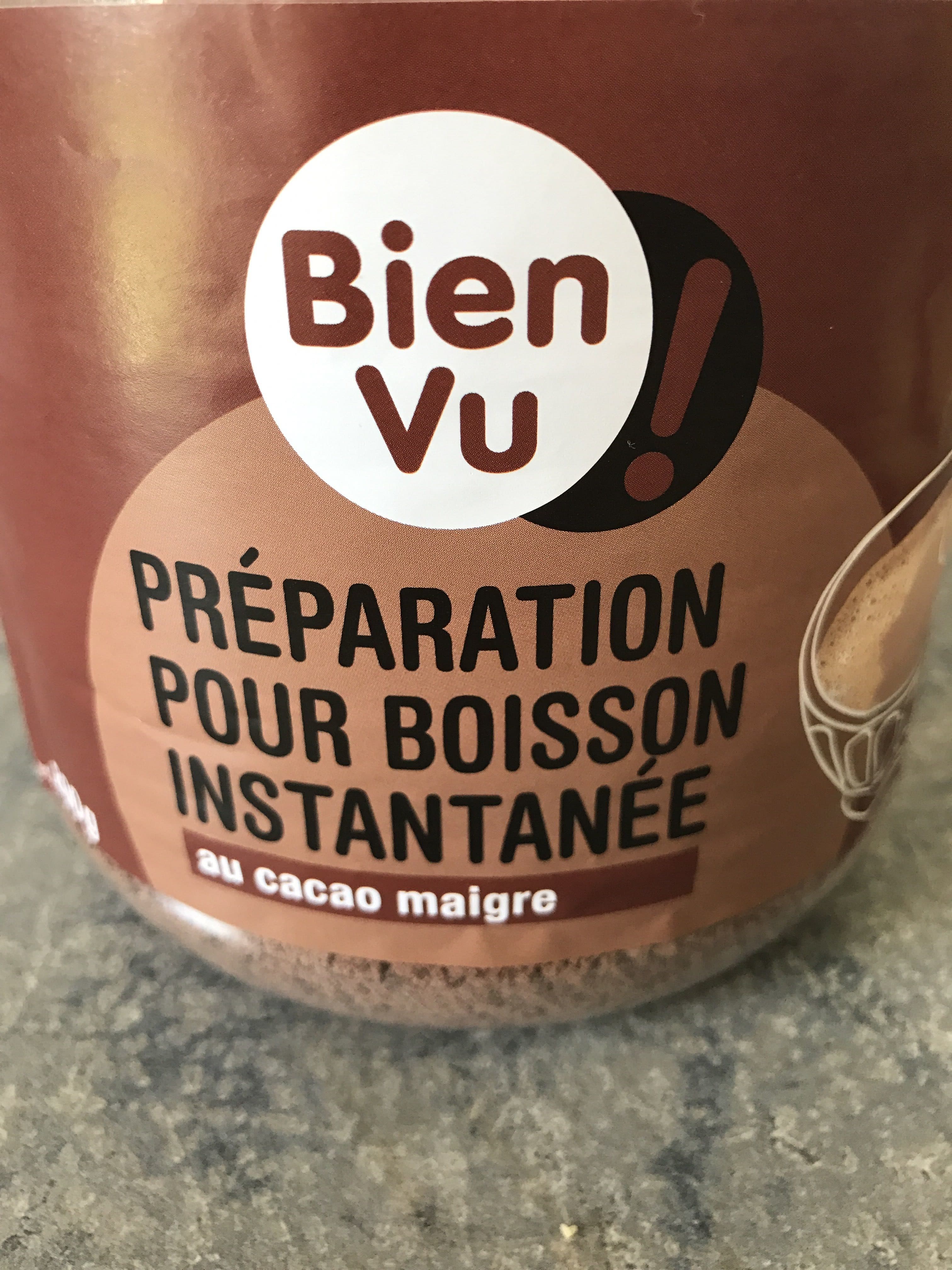 Bien Vu ! Préparation pour Boisson Instantanée au Cacao Maigre packshot