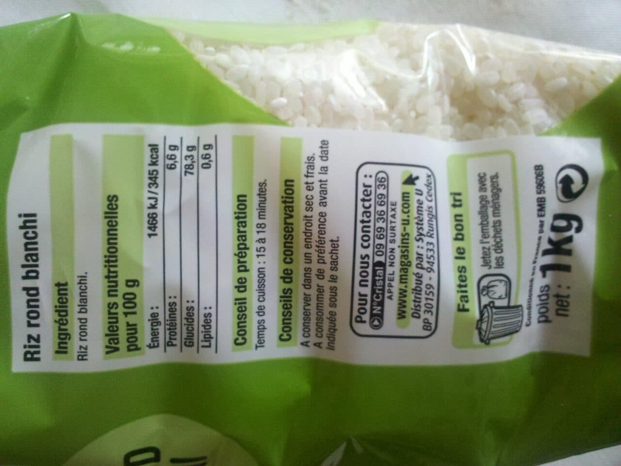Bien Vu Riz rond blanchi packshot