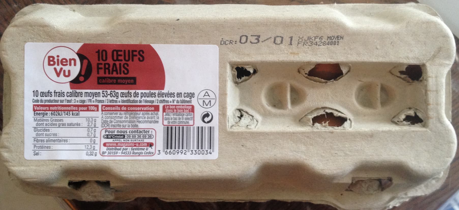 Bien Vu! 10 Œufs frais calibre moyen 53-63g packshot