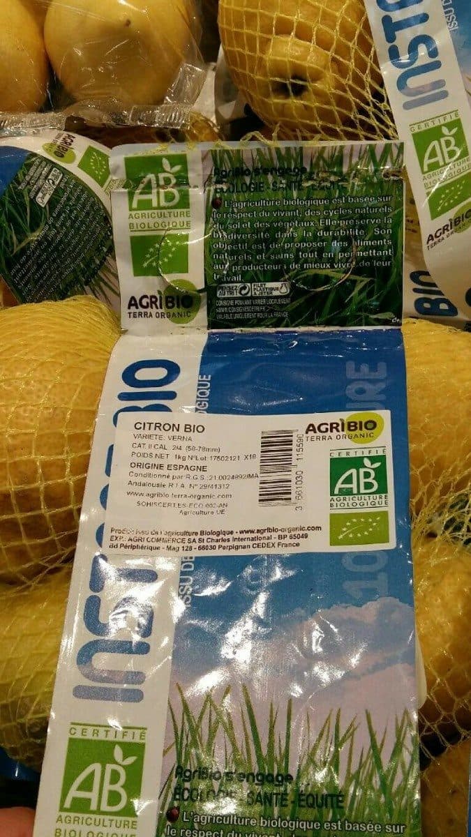 Open Food Facts Citron bio packshot