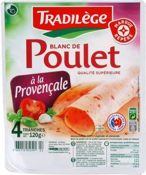 Marque Repère Blancs de poulet à la provencale 4 tranches packshot