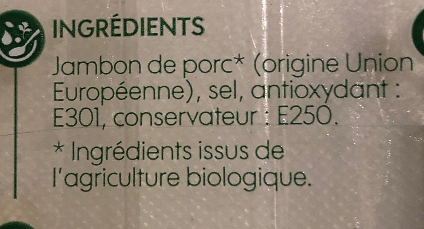 Bio Village Jambon supérieur sans couenne 4 tranches packshot