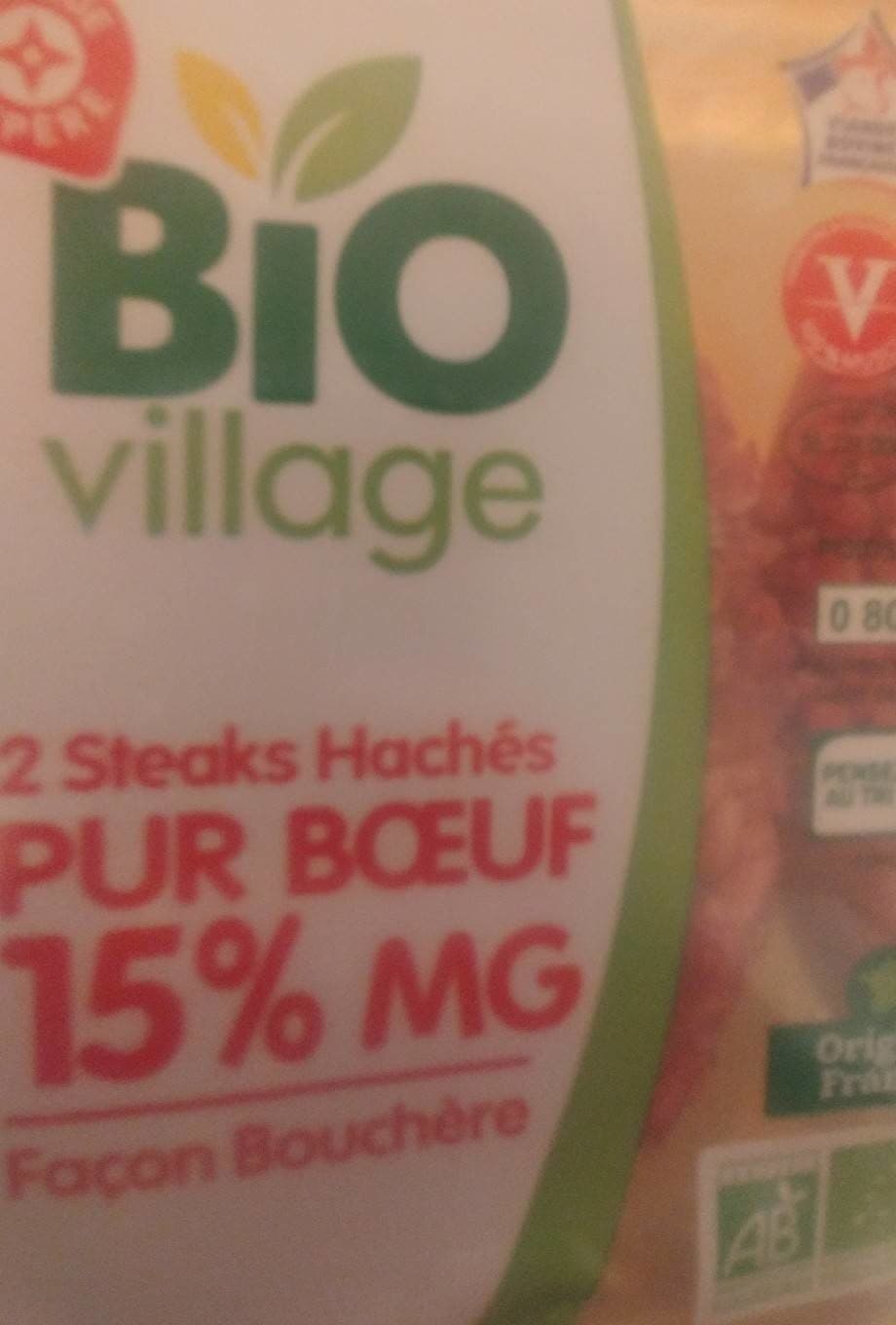 Bio Village Steack hache15 % mg Facon bouchere packshot