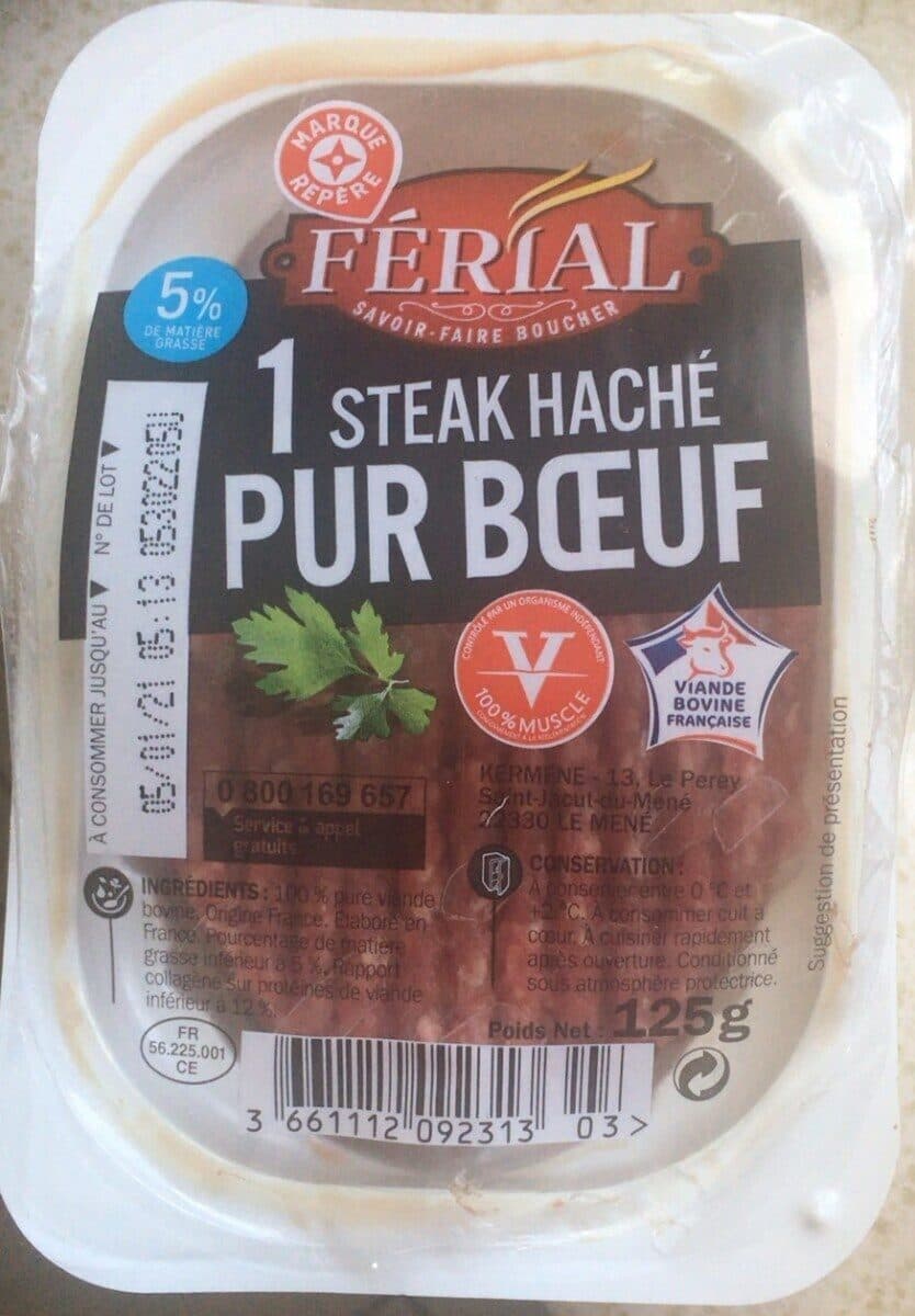 Marque Repère Steak haché pur boeuf 5% packshot