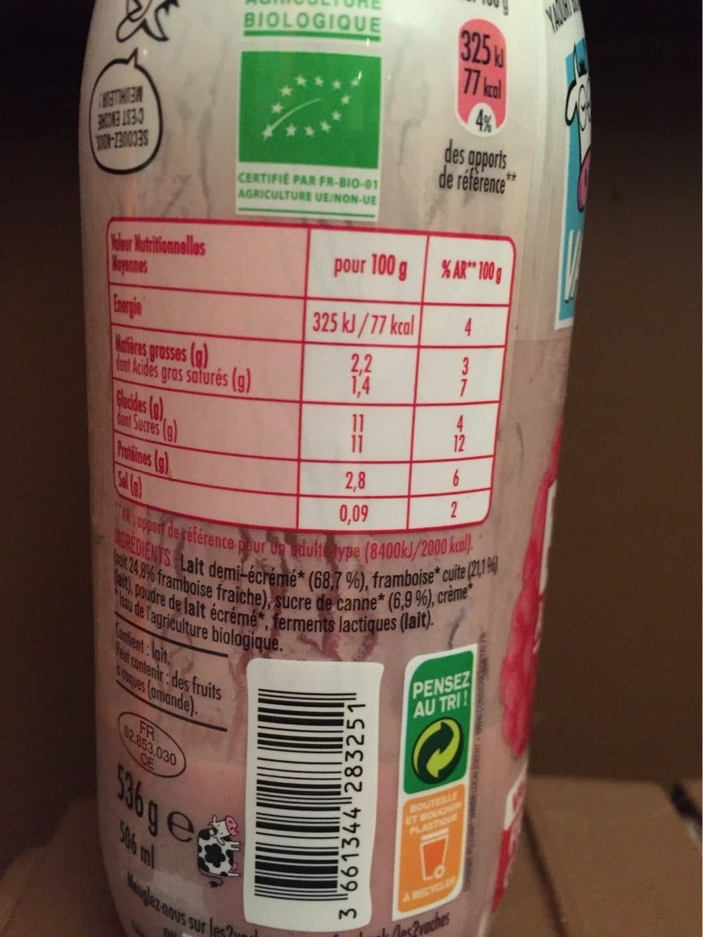 Les 2 Vaches Bio a boire packshot