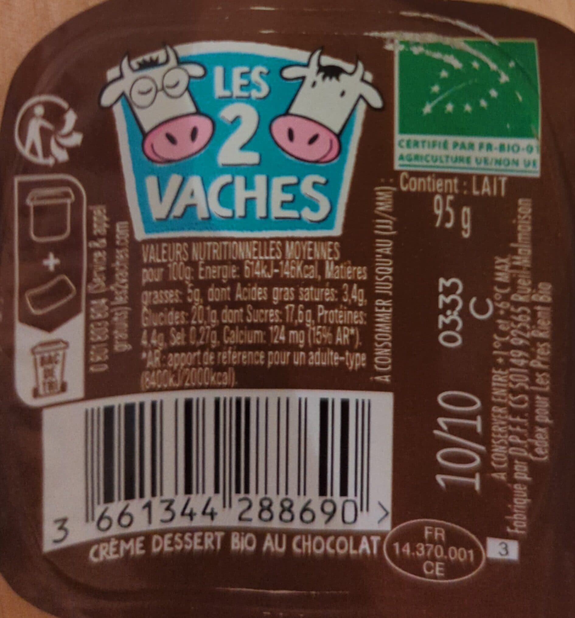 Les 2 vaches Crèmeuh chocolat packshot