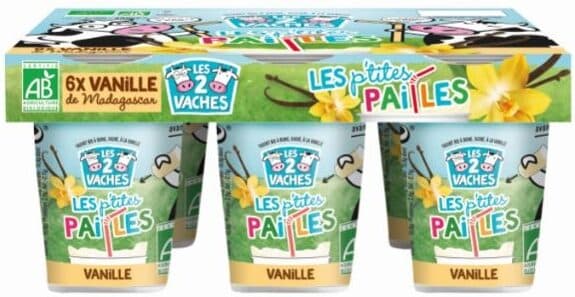 Les 2 Vaches Les p'tites Pailles Vanille x6 packshot