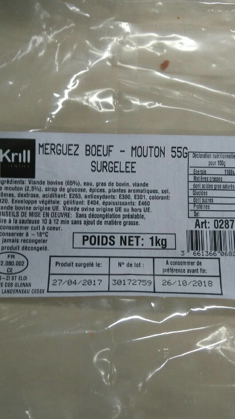Krill Merguez boeuf packshot