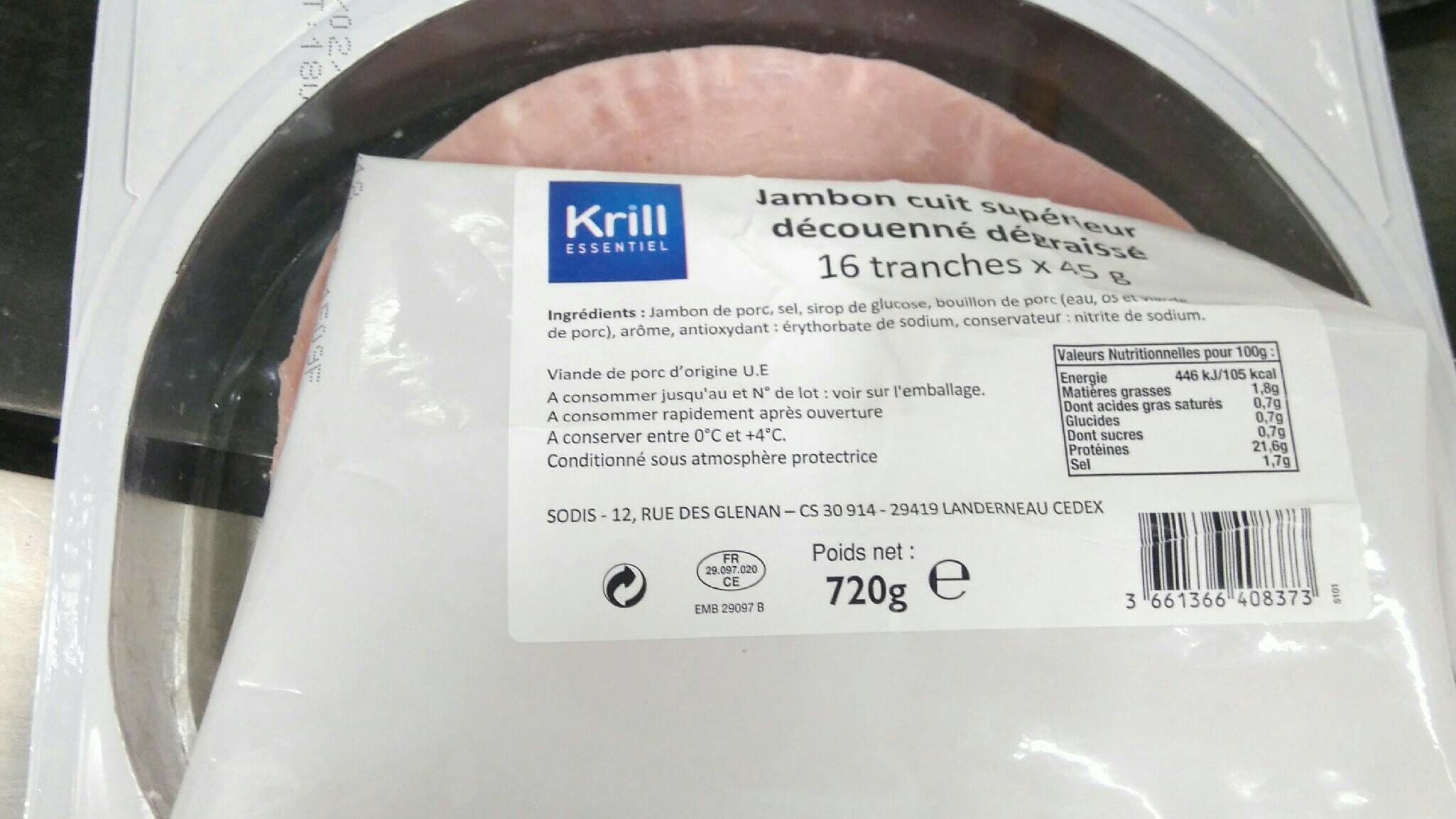 Krill Jambon cuit supérieur packshot