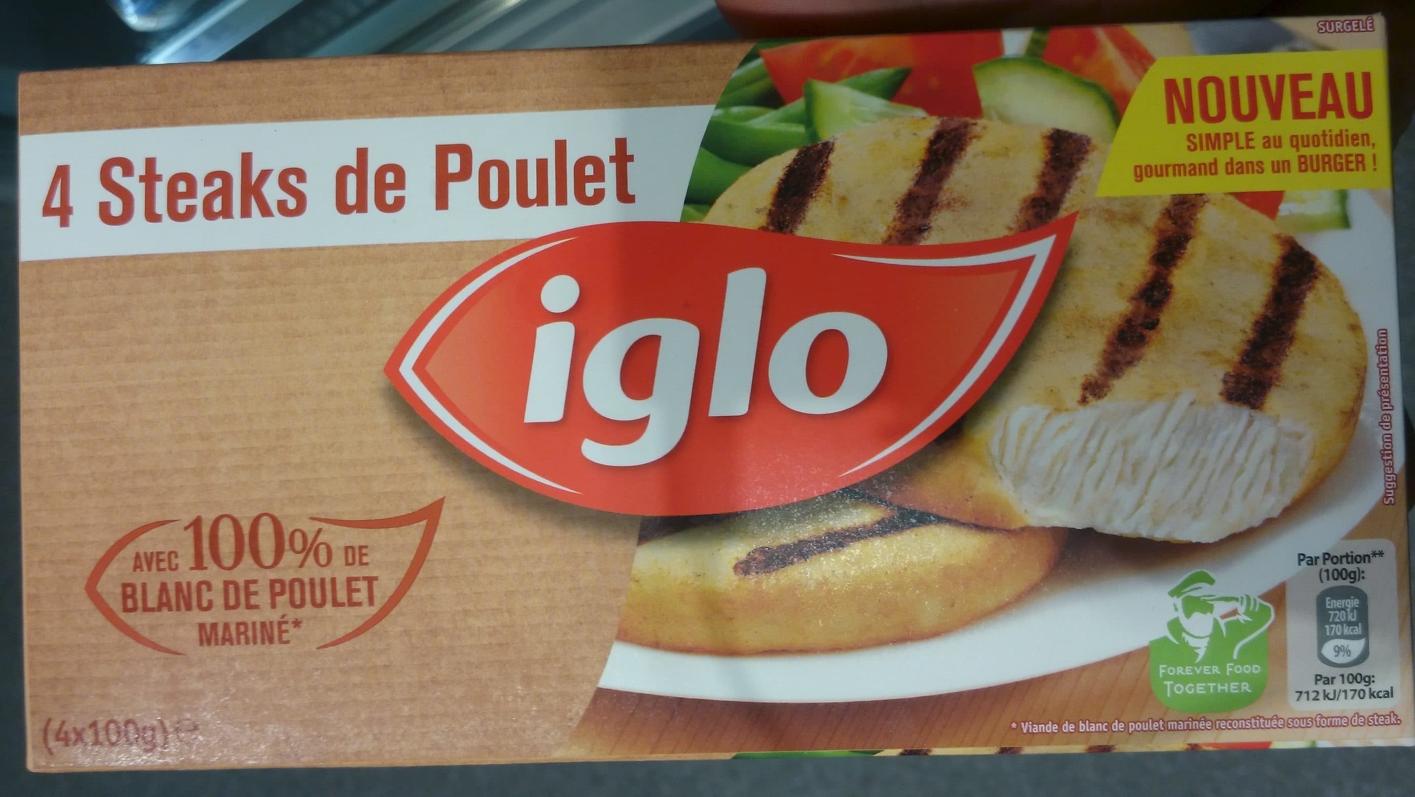 Iglo 4 Steaks de Poulet packshot