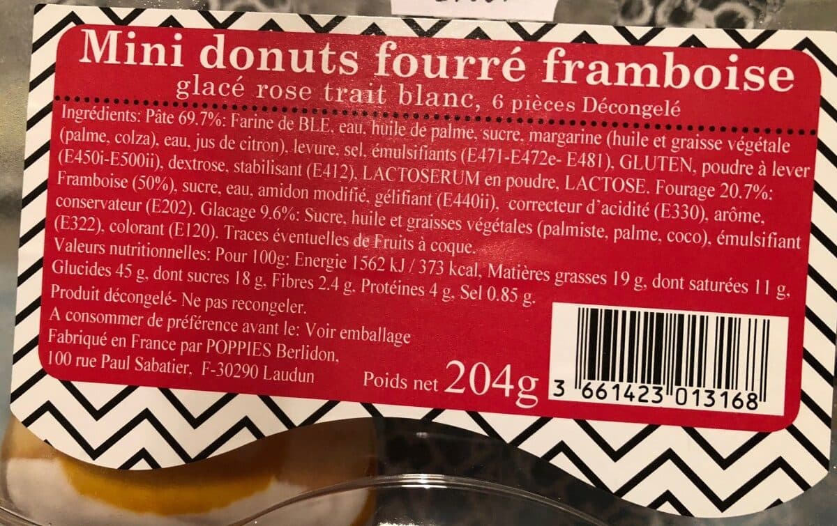 Open Food Facts Mini donuts fourré framboise packshot