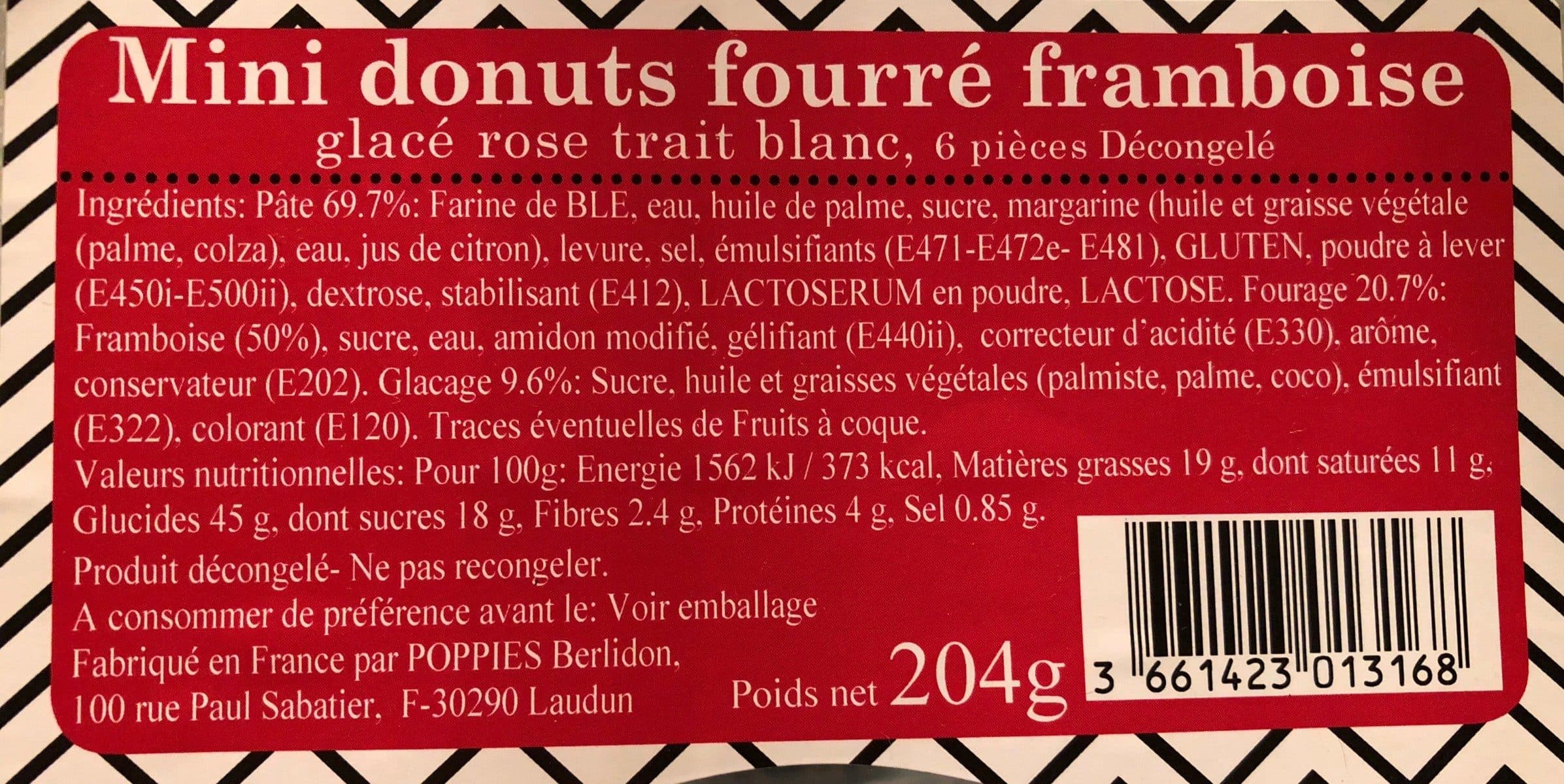 Open Food Facts Mini donuts fourré framboise packshot