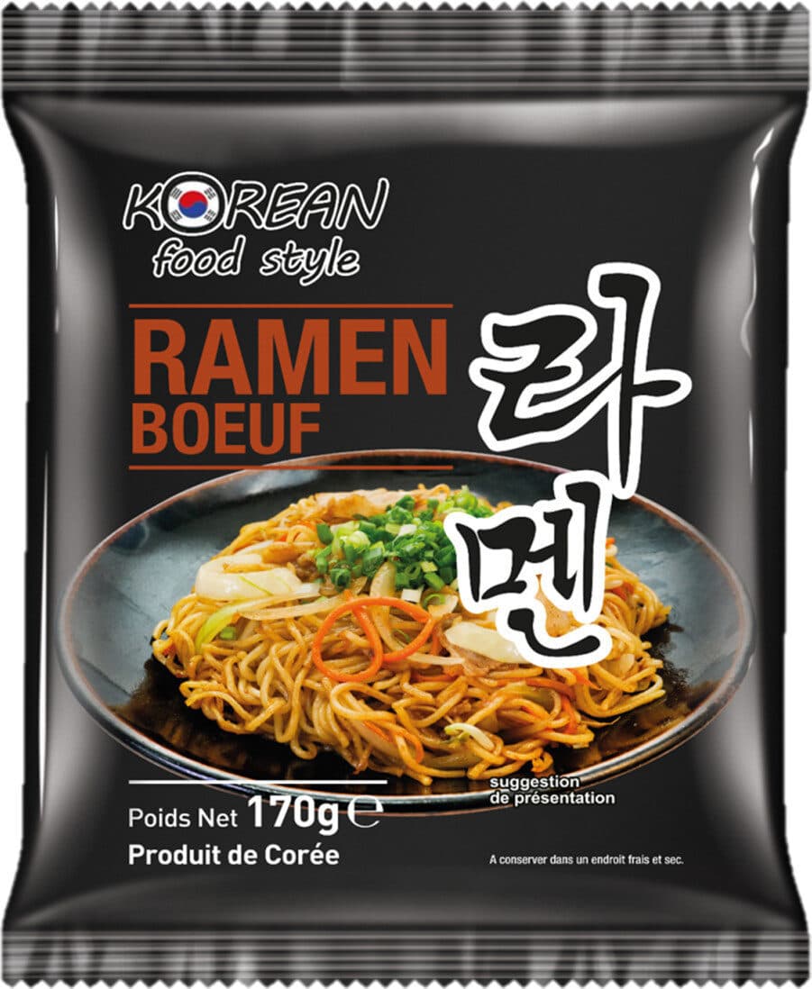korean Food Style Nouilles Ramen Sachet Bœuf packshot