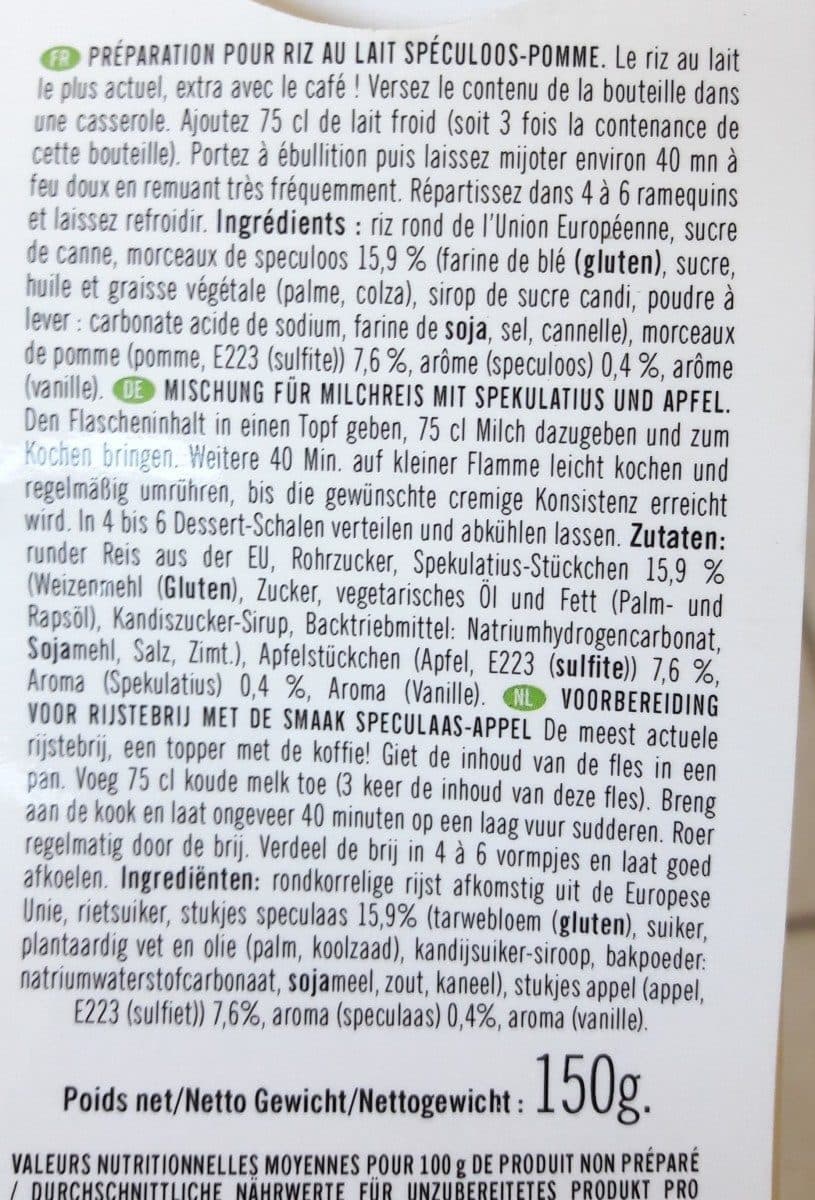 Quai Sud Riz Au Lait Speculoos Pomme packshot
