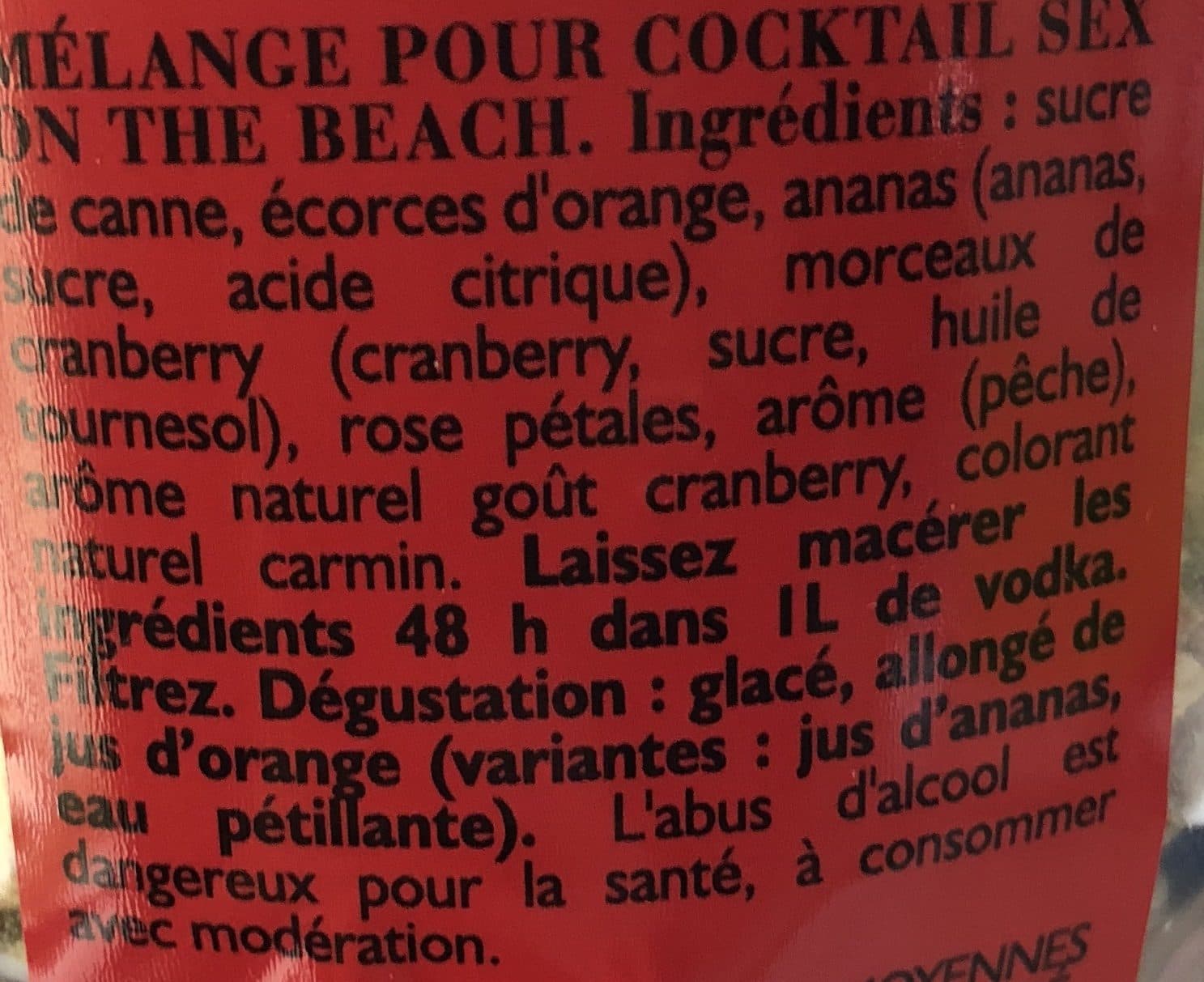 Gourmet In Love Mélange Pour Cocktail Sex On the Beach - Verre De 150 G - Gourmet In Love packshot