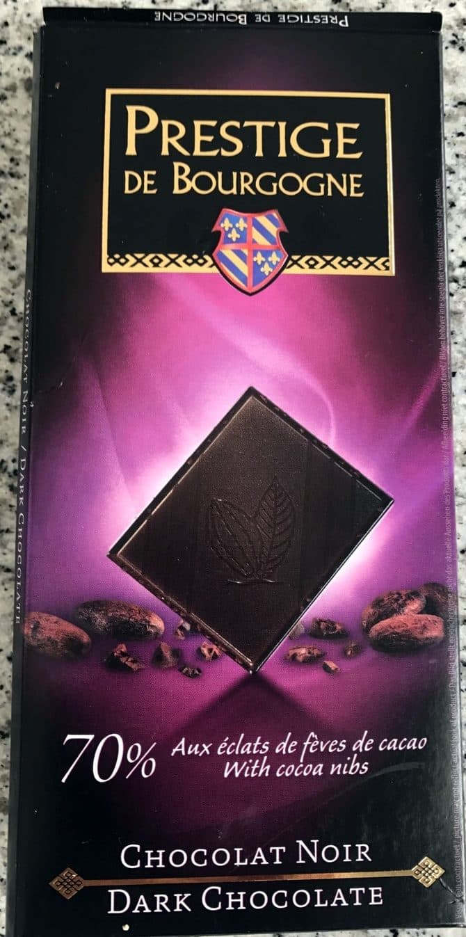 Prestige De Bourgogne Chocolat noir 70% aux éclats de fèves de cacao packshot