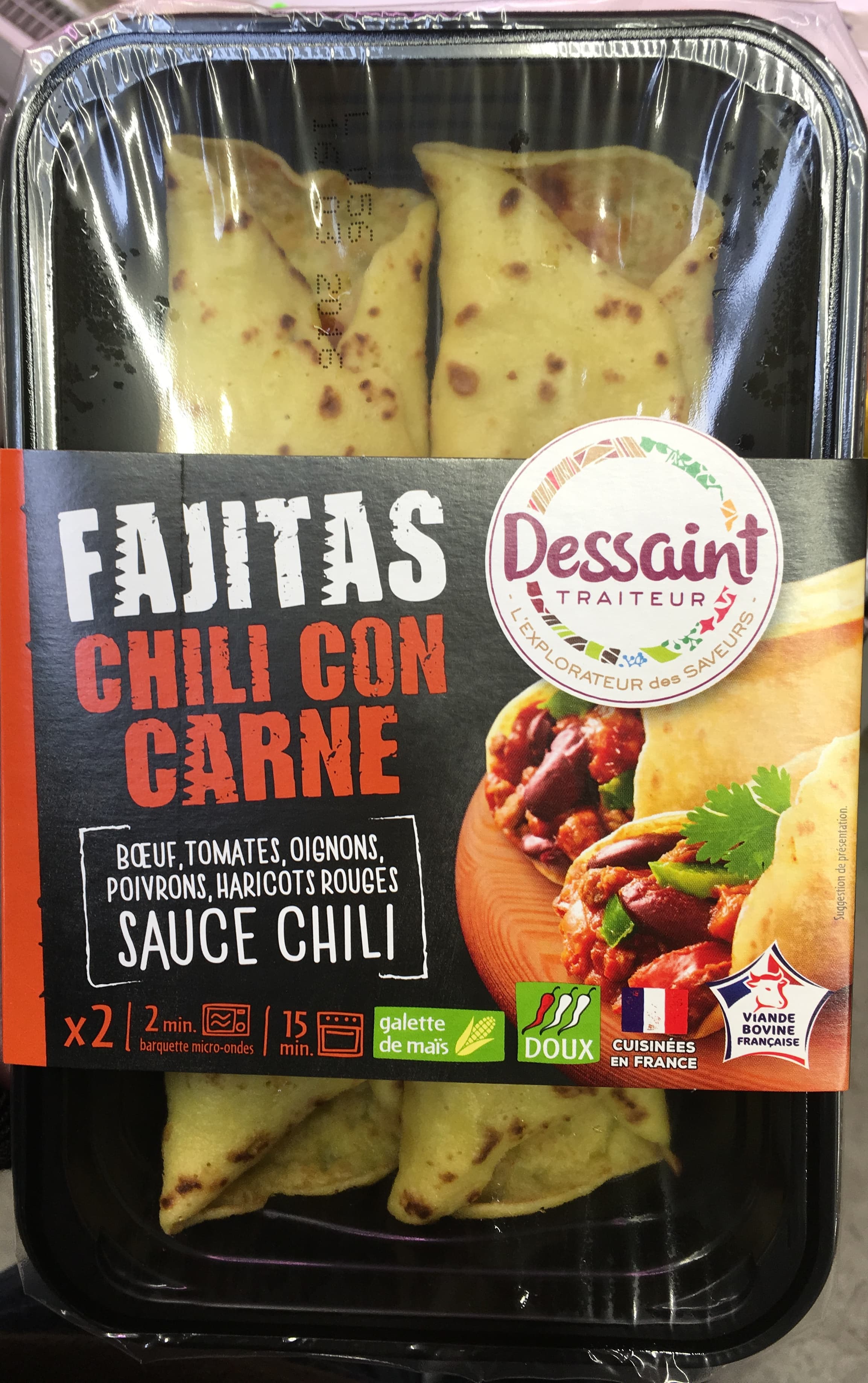 Dessaint Traiteur Fajitas Chili con Carne doux packshot