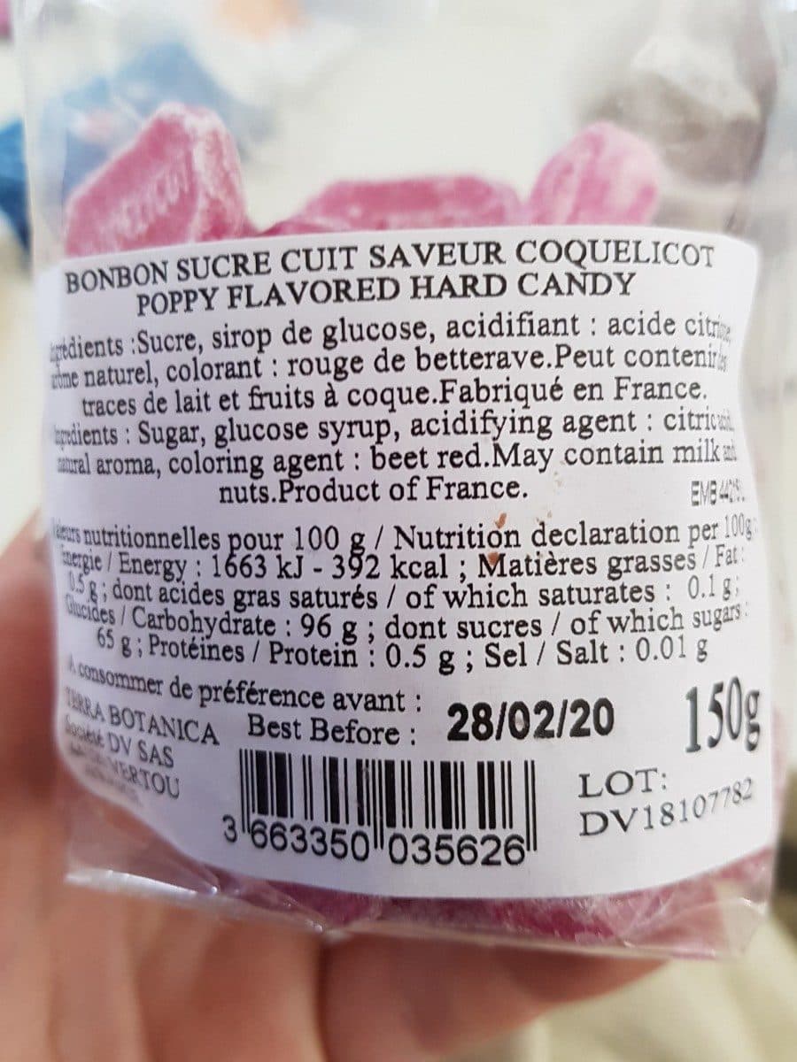 DV SAS bonbon coquelicot packshot