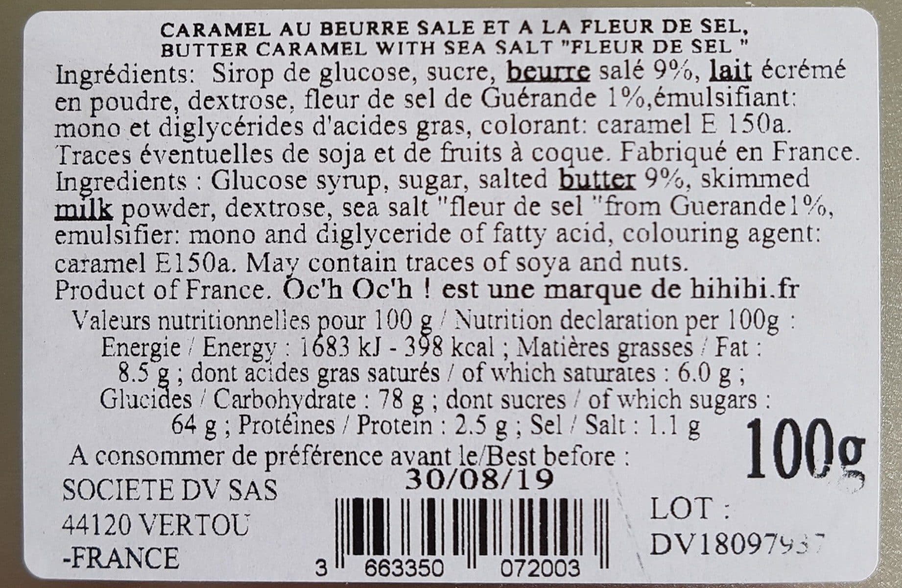 Oc'h Oc'h ! Caramel au beurre salé packshot