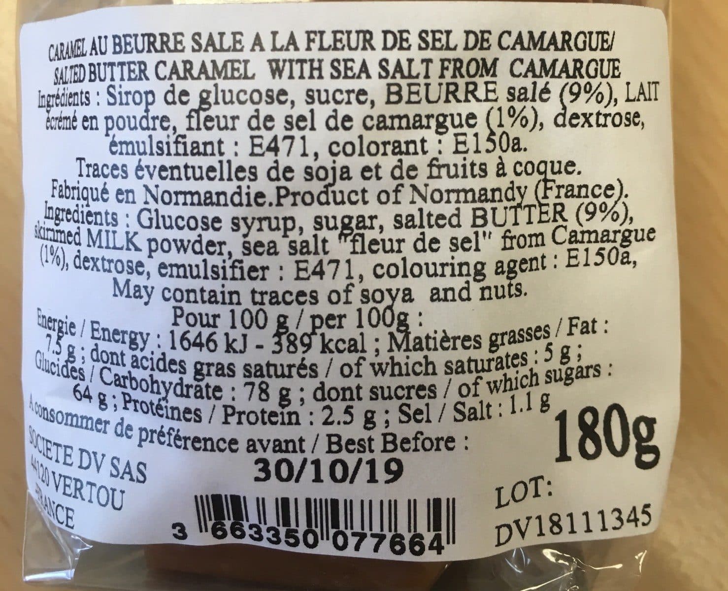 DV SAS Caramel au beurre salé à la fleur de camargue packshot