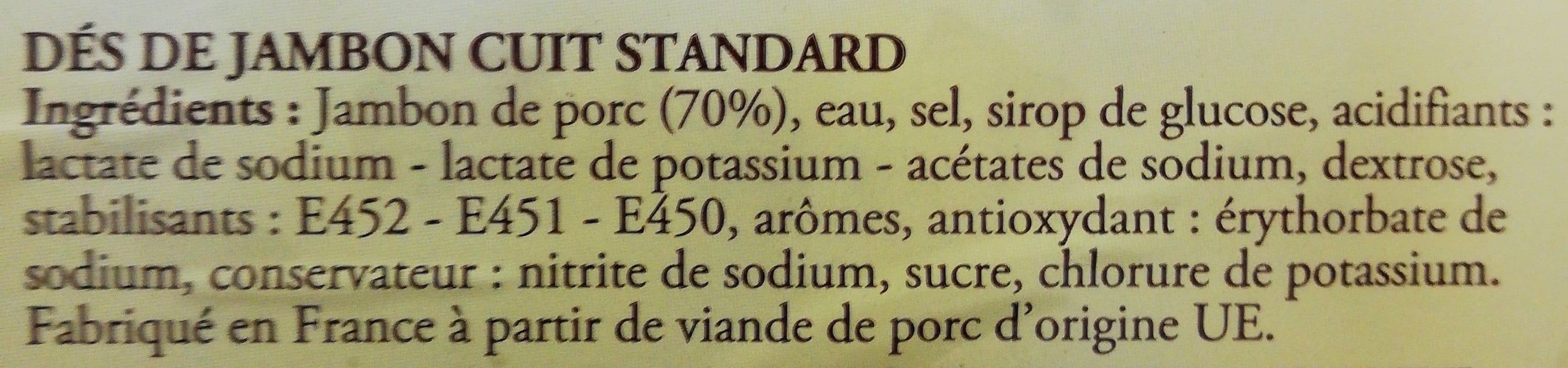 Open Food Facts Des de jambon cuit standard packshot