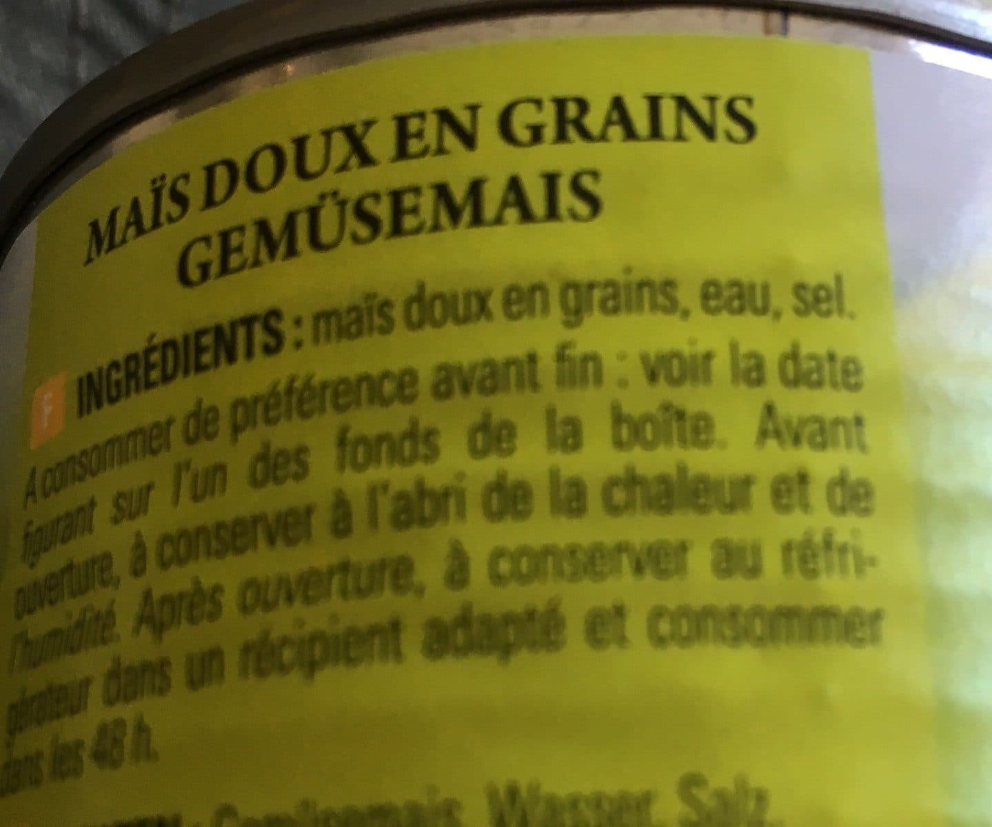 Open Food Facts Maïs doux packshot