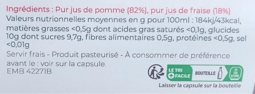 Épicerise Pur jus pomme et fraise packshot