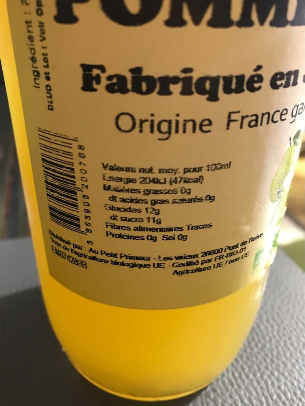 Les Jus & Nectars Du Primeur Pur jus de pomme bio packshot